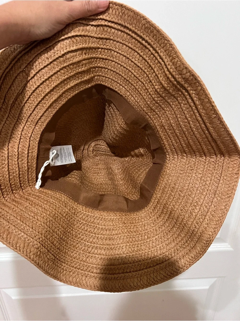 Madewell packable brown braided straw hat with a beige ribbon Size M/L